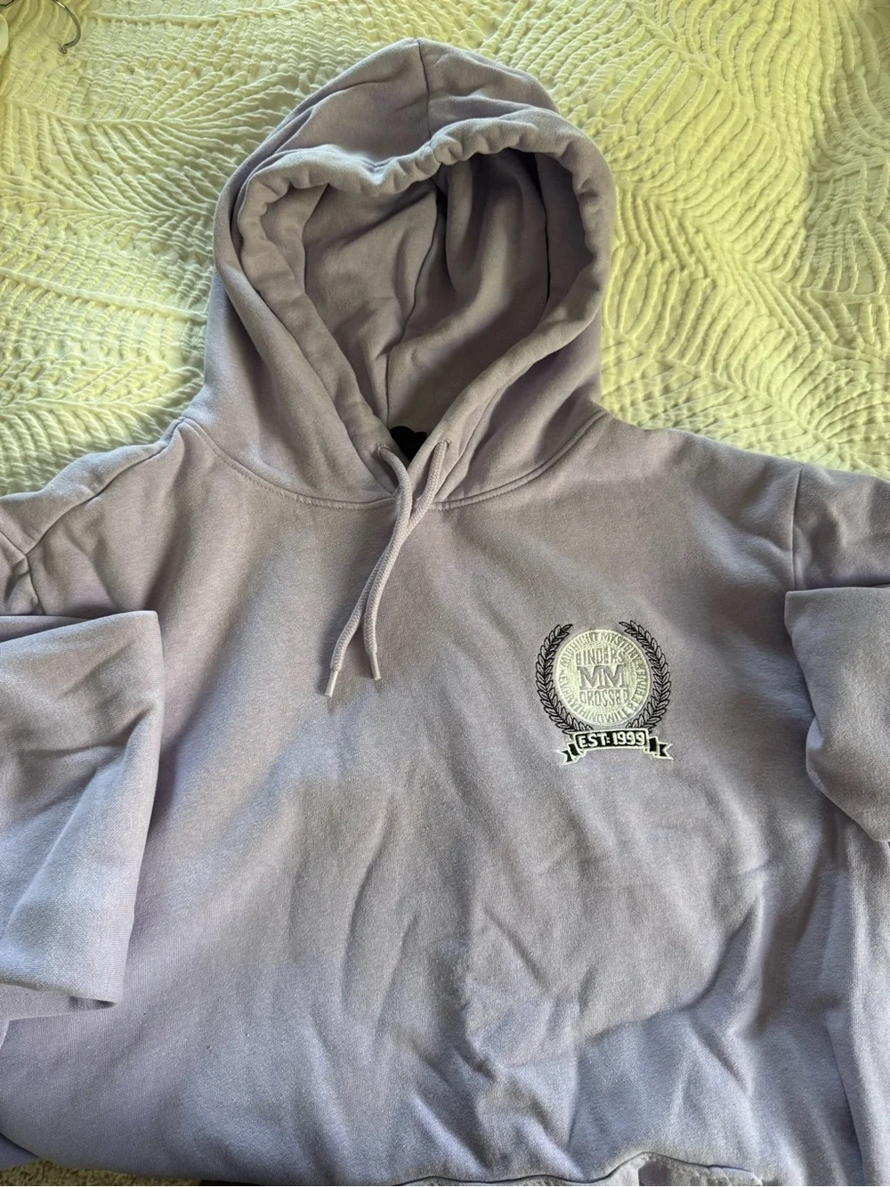 H&M Lavender Crewneck Hoodie with Crest Logo